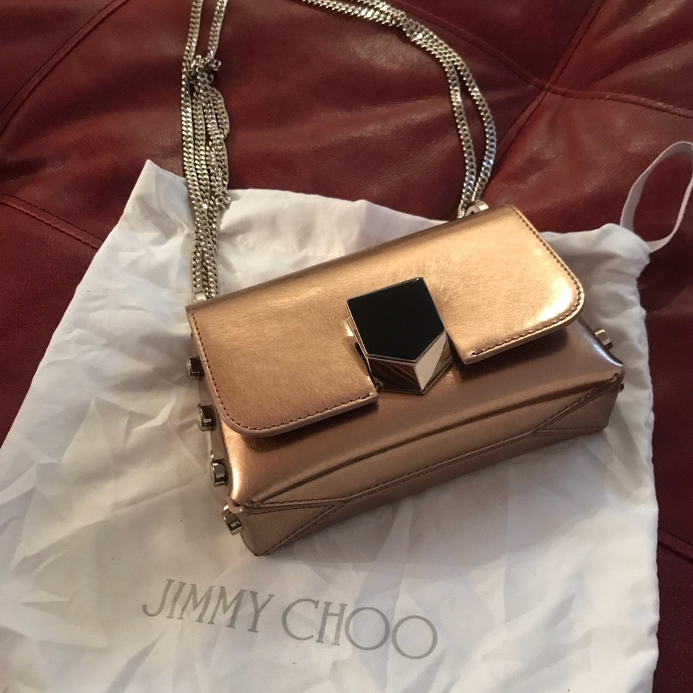 JImmy Choo mini lockett- rose gold metallic